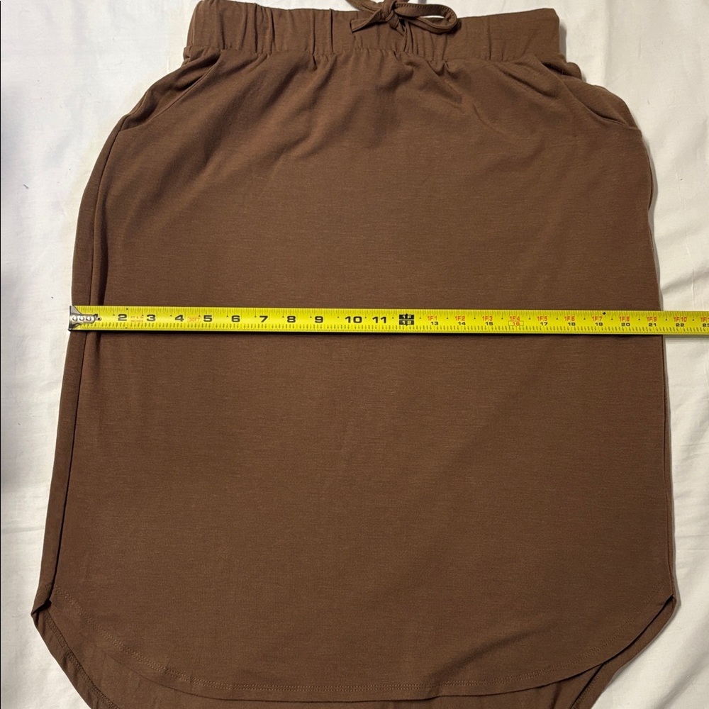 Zenana Outfitters Brown Midi Skirt SZ XL - Picture 8 of 10